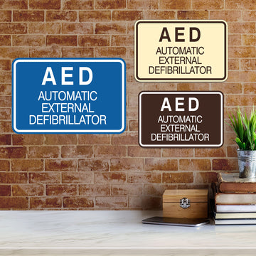 Signs ByLITA Classic Framed Automatic External Defibrillator Door or Wall Sign Easy Installation | Office And Shop Decor | Bars And Restaurants